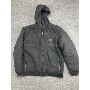 Flag Nor Fail Jacket Mens XL Black Hooded Quilted Insulated Full Zip FGXFL